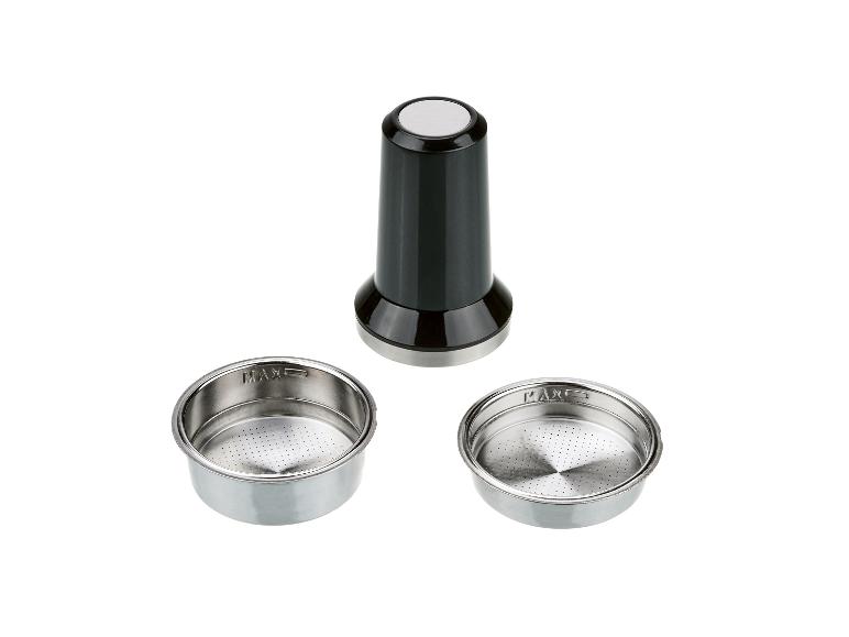 Kaffeetamper und zwei Siebe für Espressomaschine
