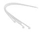 Weiße Plastik-Kabelbinder auf weißem Hintergrund