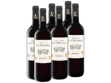 6 x 0,75-l-Flasche Weinpaket CHÂTEAU LES MOINES Cru Bourgeois AOC Médoc trocken, Rotwein