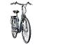 Graues E-Bike mit grünen Akzenten, Vorderansicht