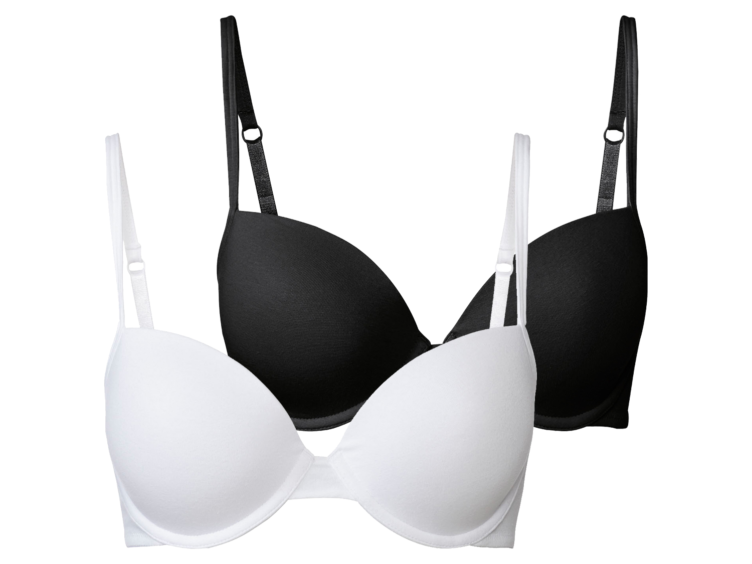 esmara® Damen Bügel BH gepaddet 2er (Schwarz/weiß, 85b) | 04055333069091
