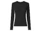 Damen-Langarmshirt in Schwarz mit Rippstruktur