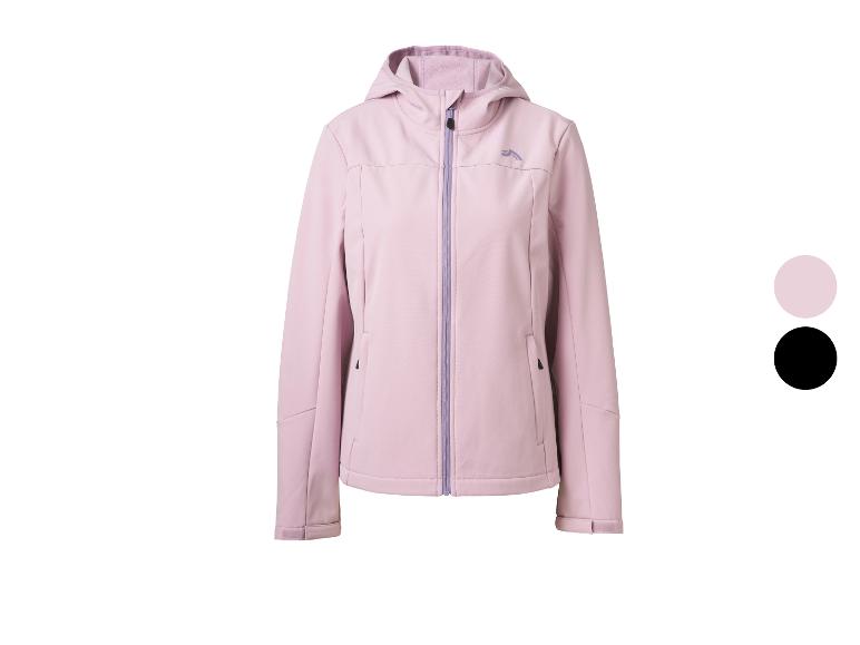 Rosa Softshelljacke mit Kapuze und Reißverschluss, mit Farboptionen
