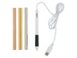Creatlando Stift mit USB-Kabel und drei Folienrollen in Rosa, Gold und Silber.