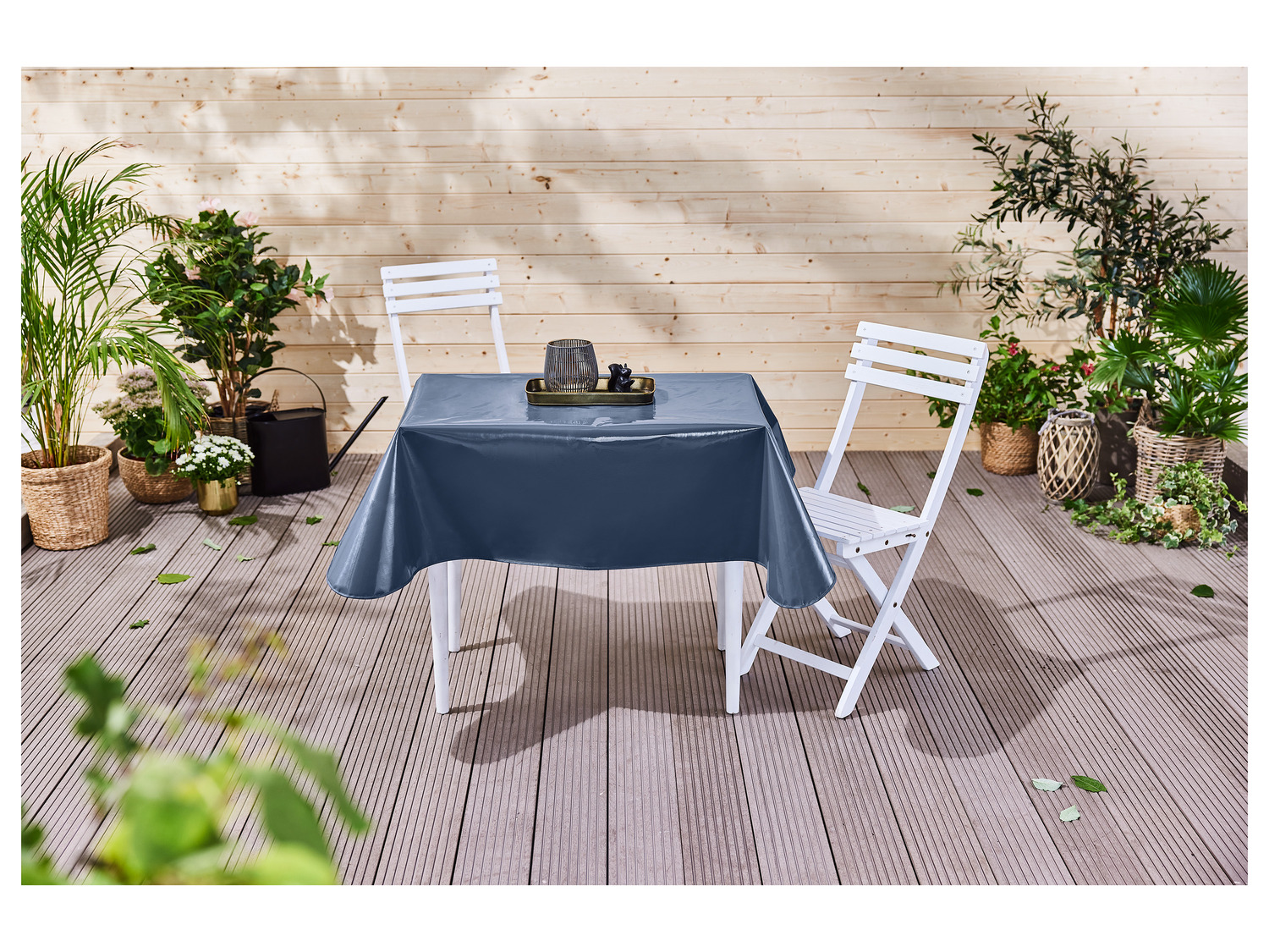 Futterya Tischdecke Rechteckig – Motiv Hirsch & Fuchs – Wasserdicht & Abwischbar – 152 X 76 Cm – Mit Gummizug