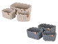 LIVARNO home Aufbewahrungskorb-Set, 3-teilig, in Beige und Grau.