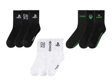 PLAYSTATION / XBOX Kinder Socken, 3 Paar, mit Baumwolle