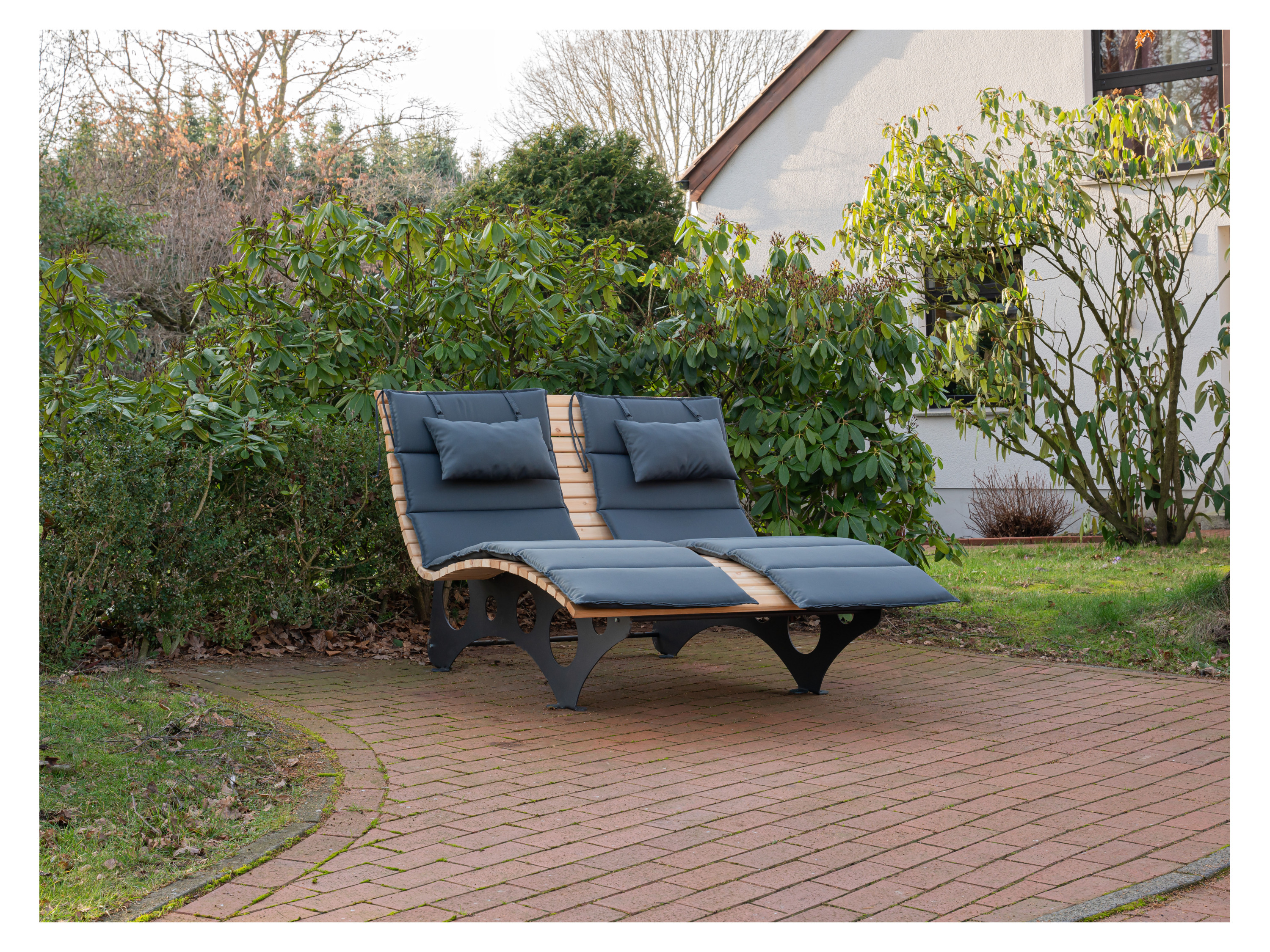 HOME DELUXE Auflage Wellenholzliege TAIGA (2er Set) – Bild 2 von 4