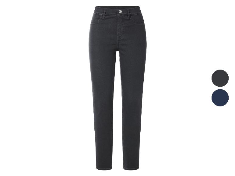 Dunkelgraue Damenjeans mit zwei Farboptionen: Dunkelgrau und Marineblau.