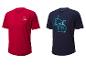 Crivit Shirts: ein rotes Chain Cycling und ein dunkelblaues mit Fahrradmotiv.
