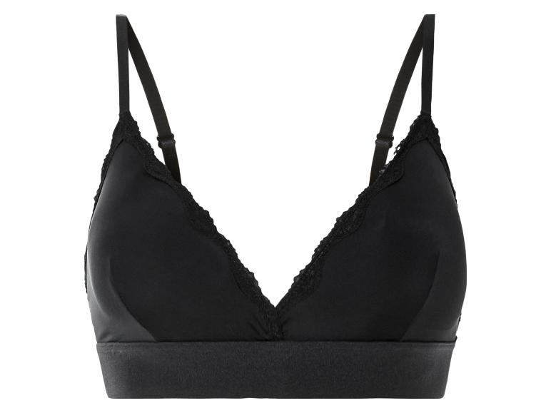 Schwarzer BH mit Spitze und breitem Band.