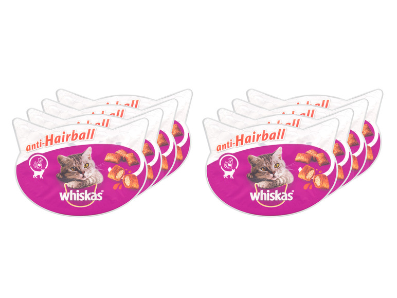 Gehe zu Vollbildansicht: Whiskas Knuspertaschen Anti-Hairball, 8 x 60 g - Bild 1