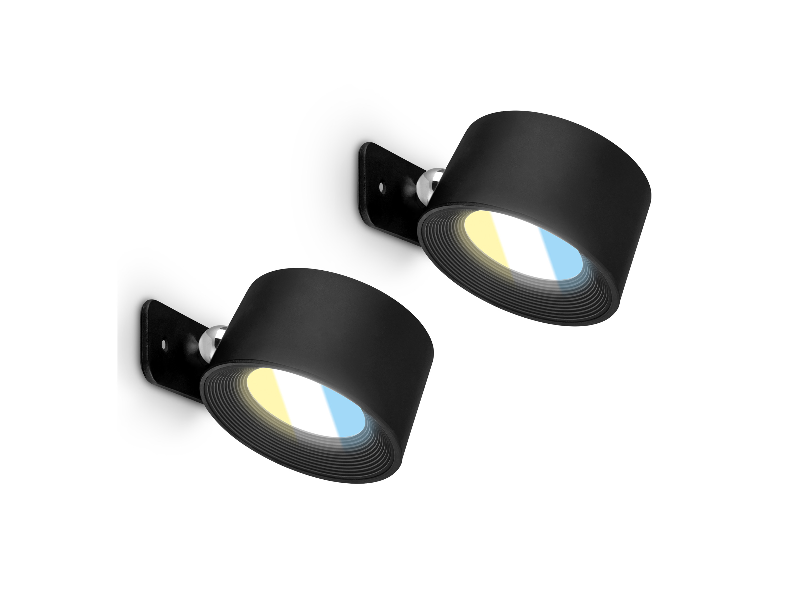 BRILONER 2er Set Wandleuchten Kabellos (schwarz)