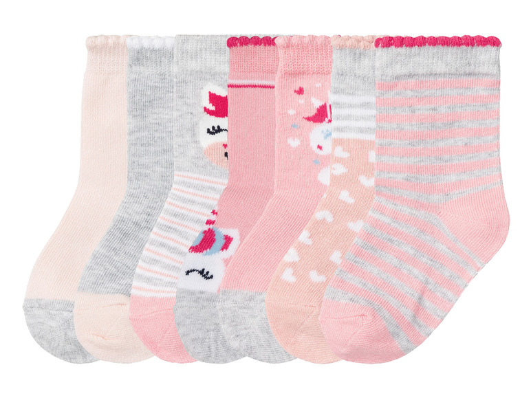 Gehe zu Vollbildansicht: lupilu Kleinkinder Mädchen Socken, 7 Paar, mit Bio-Baumwolle - Bild 10