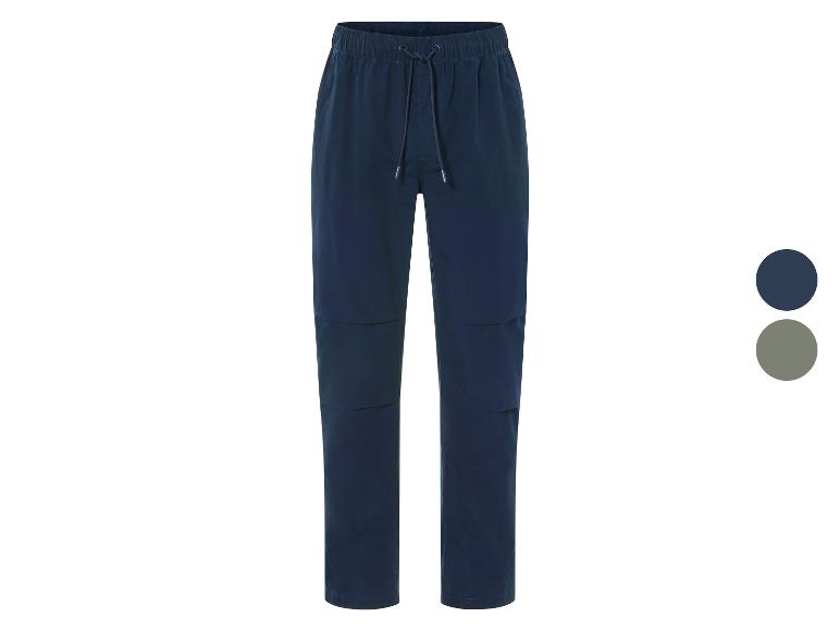 Dunkelblaue Hose mit Kordelzug, erhältlich in Dunkelblau und Grau.