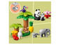 Lego Duplo Spielset mit Elefanten, Pandas, einem Lama und einem Tukan.