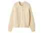 Cremefarbener Strickcardigan mit Knöpfen vorne