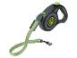 Graue und grüne einziehbare Hundeleine