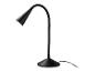 Schwarze Schreibtischlampe mit flexiblem Arm und konischem Schirm