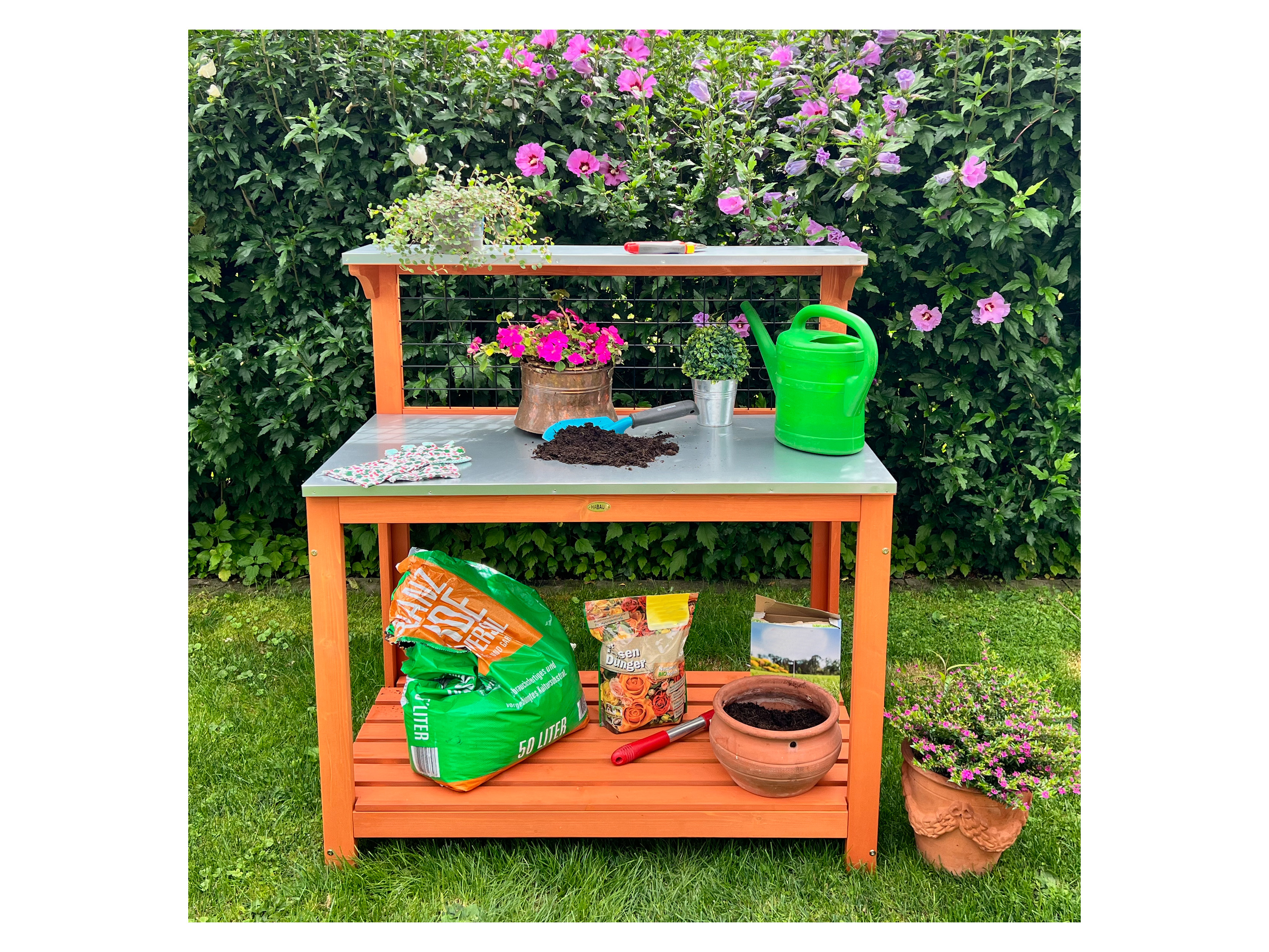 Habau Garden Table Brown 101x55x117 cm 2