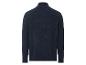 Ein dunkelblauer Strickpullover mit Stehkragen