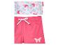 Playshoes Badeanzug, zweiteilig: Oberteil mit Schmetterlingen, rosa Hose.