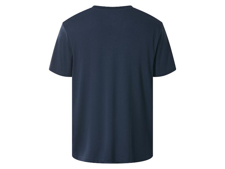 Dunkelblaues Herren-T-Shirt mit kurzen Ärmeln, Rückansicht