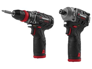 PARKSIDE PERFORMANCE® 12 V Akku-Bohrschrauber »PBSPA 12 E4« und Akku-Schlagschrauber »PDSSAP 12 B1«, mit 2 Akkus und Ladegerät