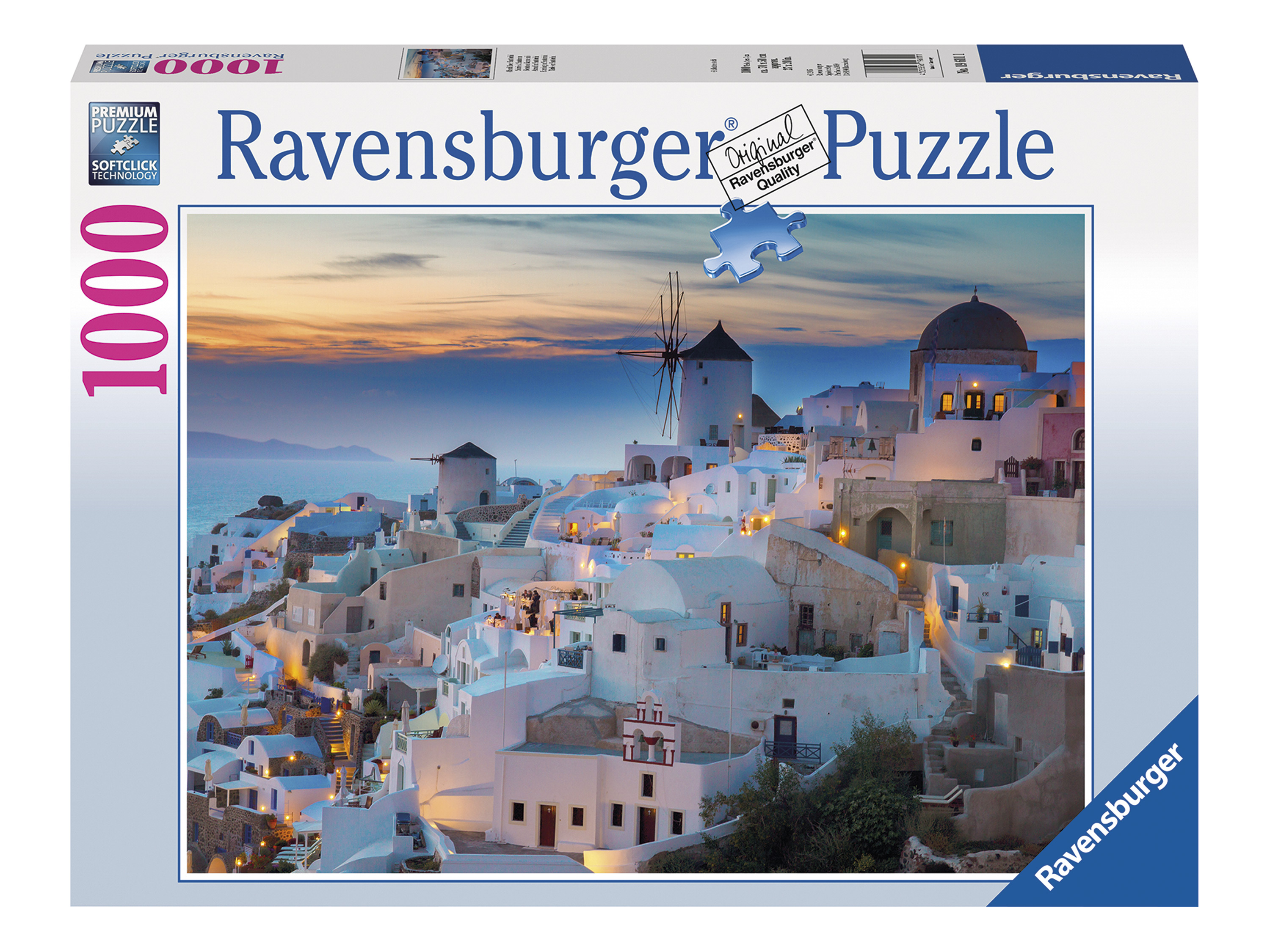RAVENSBURGER Puzzle 1000 Teile (Abend über Santorini)""