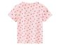 Rosa Kurzarm-T-Shirt mit Allover-Herzprint auf der Rückseite.