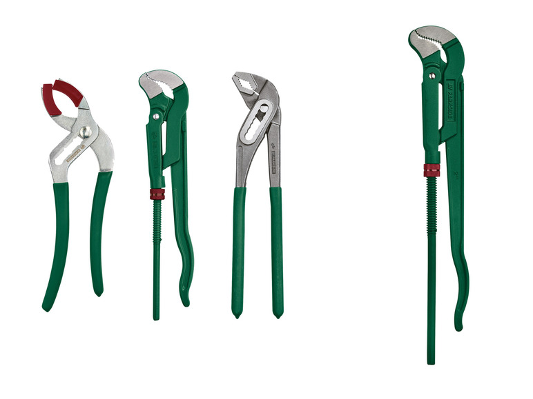 Ein Satz Parkside Zangen, darunter eine Rohrzange.