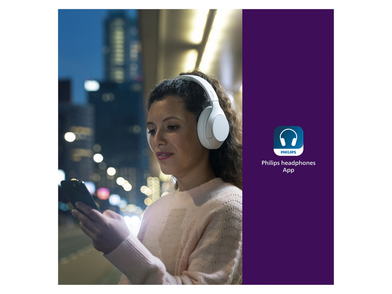 PHILIPS Noise Cancelling Kopfhörer »TAH8506WT« Over-Ear Headset mit Bluetooth
