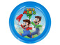 Ein blauer Teller mit Mario und Luigi von Super Mario.