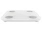 Eine weiße Xiaomi Smart Scale zum Messen von Gewicht und anderen Körpermaßen.