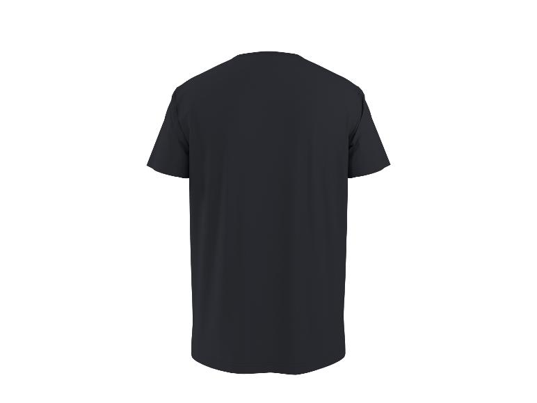 Dunkelblaues Herren-T-Shirt mit kurzen Ärmeln, Rückansicht