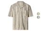 Herren-Kurzarmhemd mit Streifen und Kragen, in Grau-Beige.