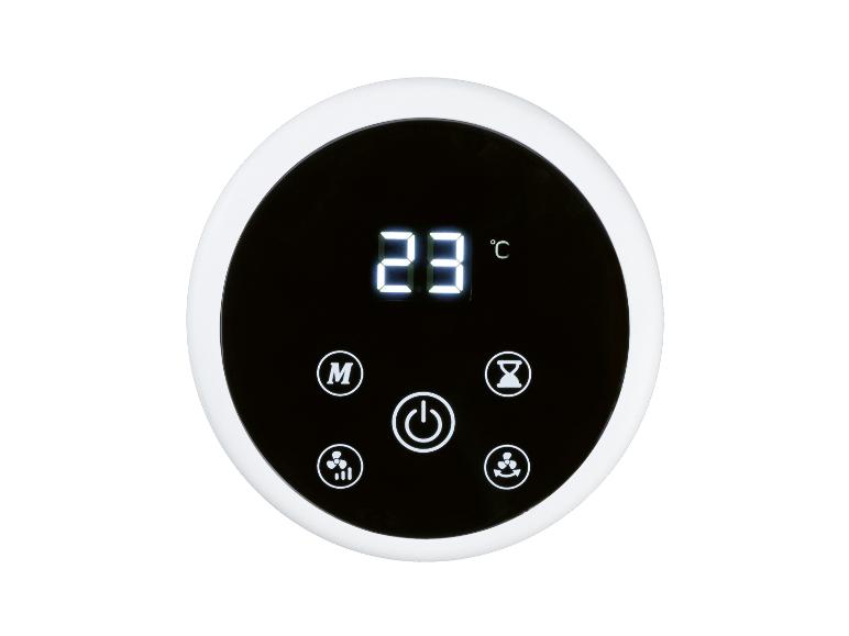 Rundes Digitaldisplay mit 23 °C Temperaturanzeige und Bedientasten.