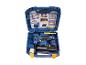 LIVARNO® PBS151 Drucklufttacker/-nagler im blauen Koffer mit Zubehör und Anleitungen.