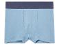 Blaue Boxershorts mit dunkelblauem Bund.
