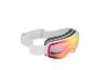 Weiße Skibrille mit farbigem, reflektierendem Glas