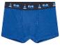 Blaue Jungen-Boxershorts mit Fahrzeugmotiv.