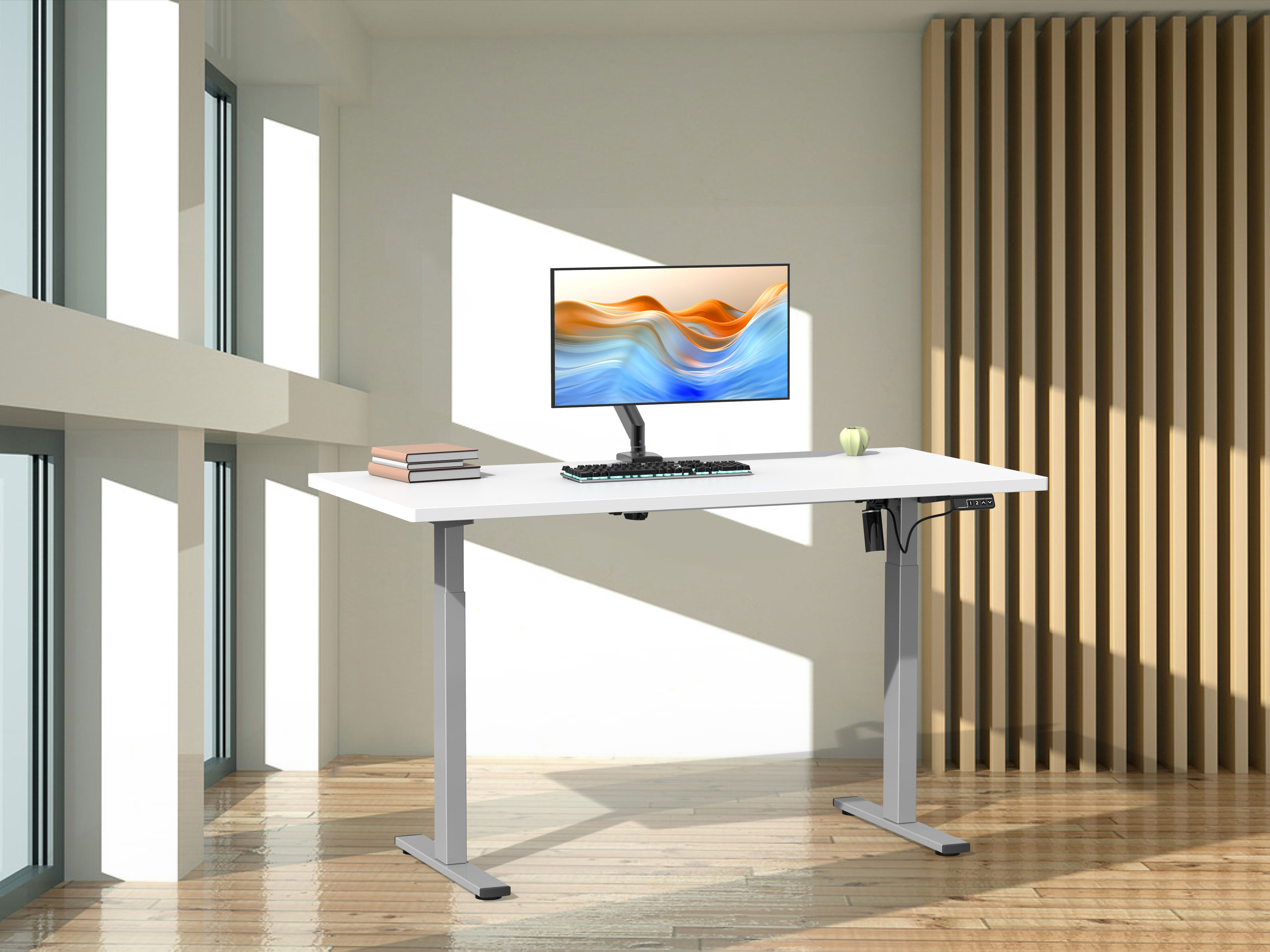 Thumbnail - VCM Schreibtisch E-Lona (Weiß/Silber, 160 x 80 cm)