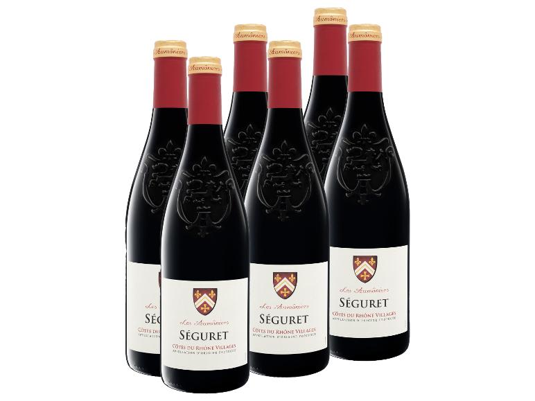 6er-Paket Rotwein Les Aumôniers Séguret Côtes du Rhône Villages.