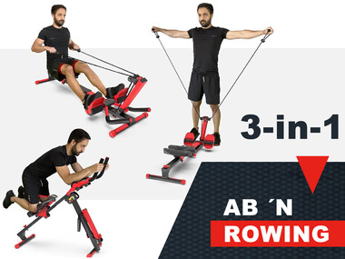 body coach AB ´N ROWER 3-in-1 Ruderzugmaschine und Tube-Trainer, Multifunktions-Trainingsgerät