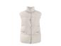 Beige Damen-Steppweste mit Stehkragen und Knöpfen