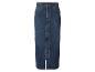 Langer dunkelblauer Jeansrock mit Schlitz vorne