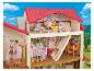 SYLVANIAN FAMILIES Stadthaus mit Dachzimmer, aufklappbar, mit Figuren und Möbeln.