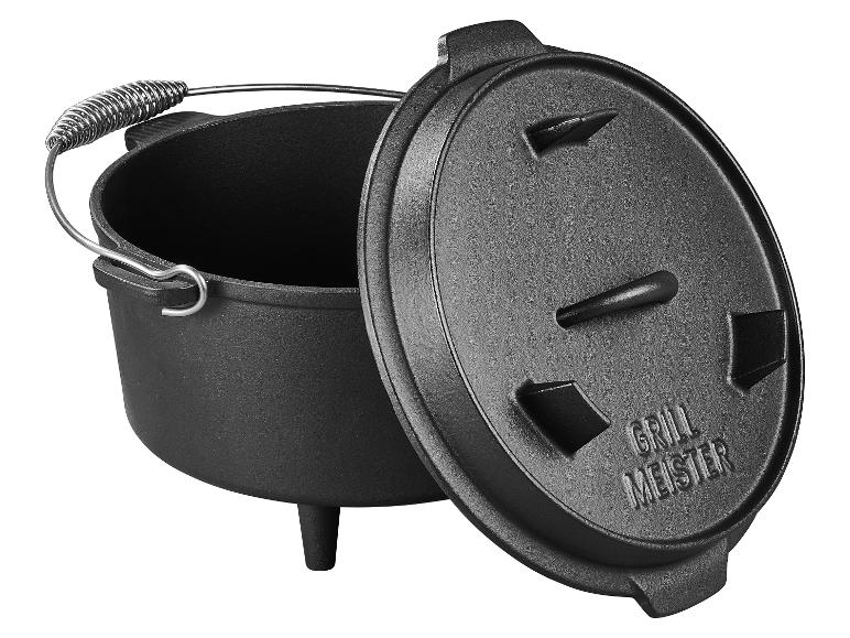 Grill Meister Gusseisentopf mit Deckel.