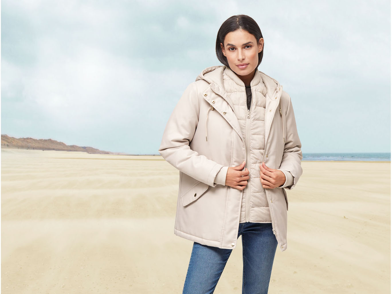 Thumbnail - esmara® Damen Parka mit Weste (Beige, S(36/38))