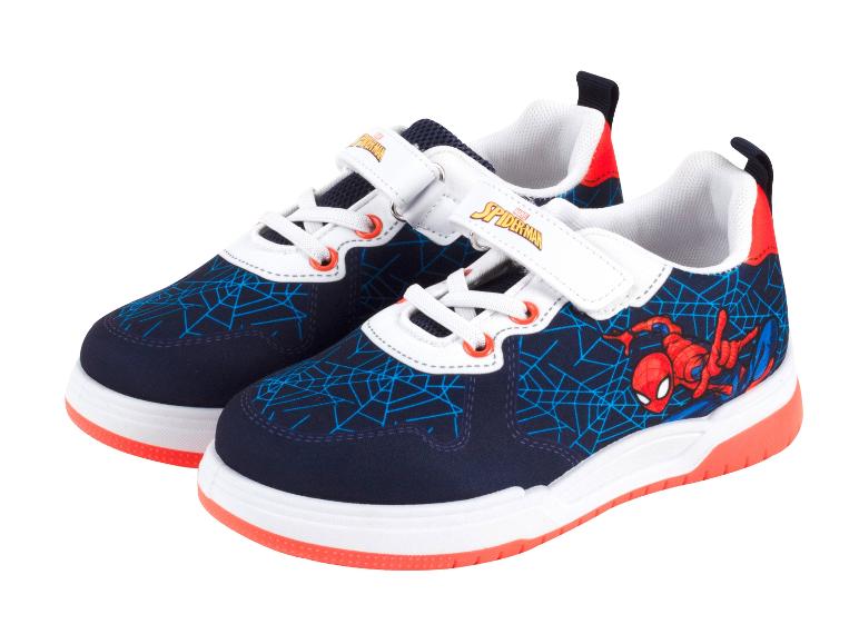 Spiderman Kinderschuhe, dunkelblau und rot.